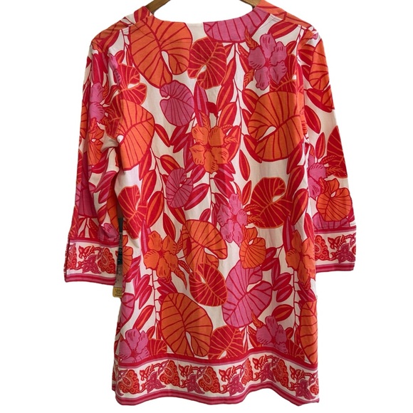 Coolibar Tunic Top Womens Large Pink St Lucia UPF 50+ Sun Protection Floral - Picture 4 of 16